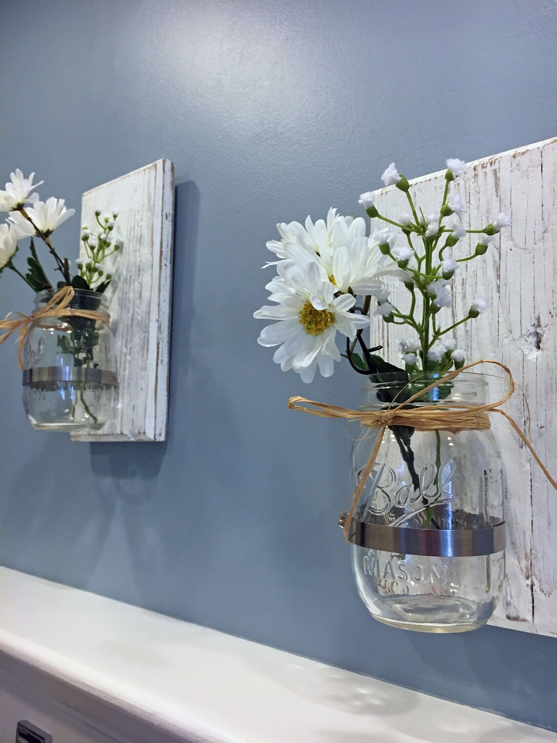 CONJUNTO DE APLIQUE DE PARED con luces juego de 2 plantadoras | Etsy