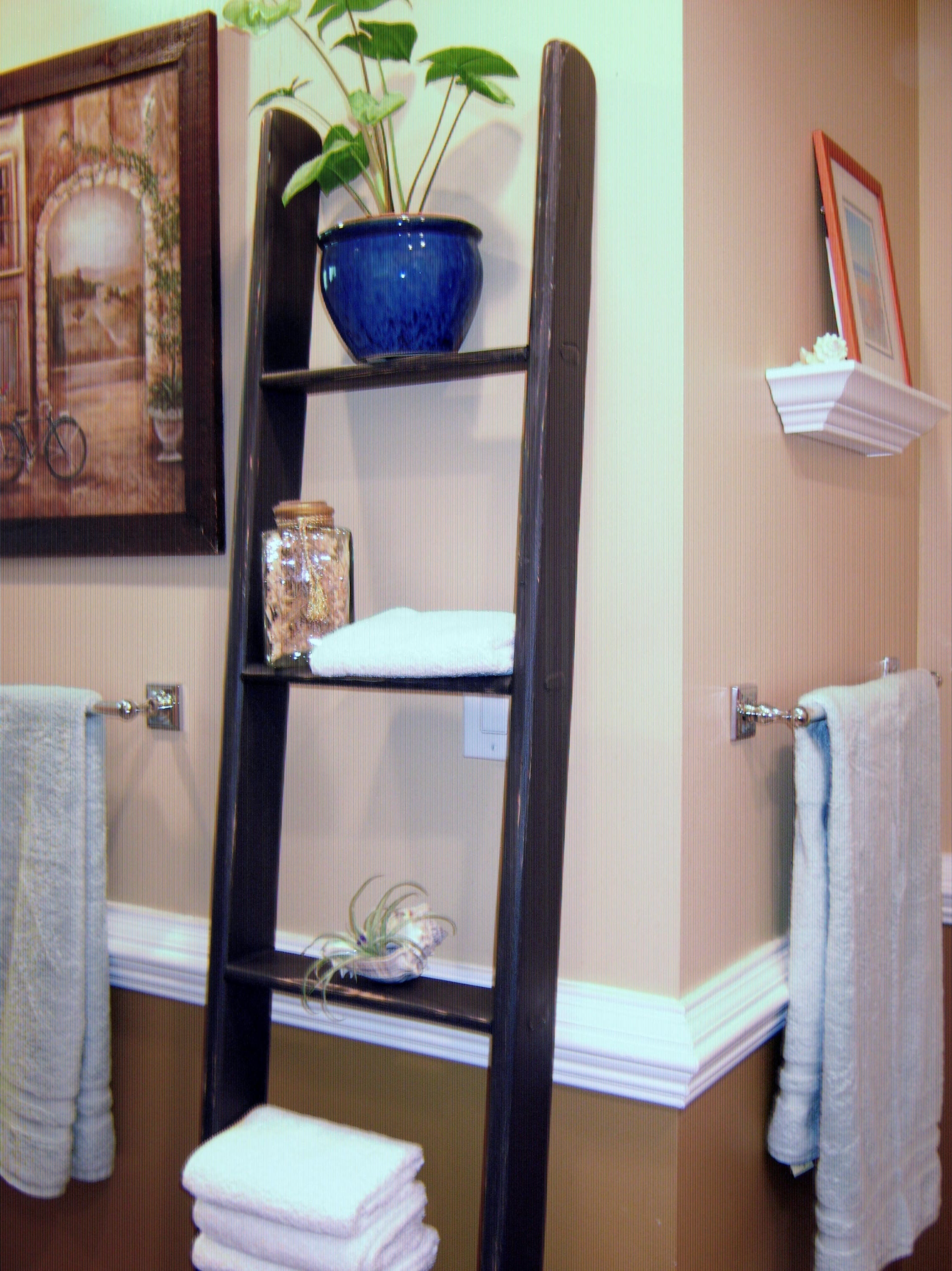 Wood Ladder Bathroom Decor Towel Storage Rack Rustic Etsy