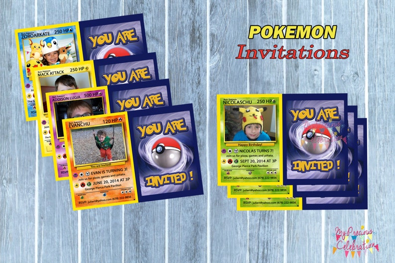 POKEMON Personalized Birthday Invitations DIGITAL Pokemon ...