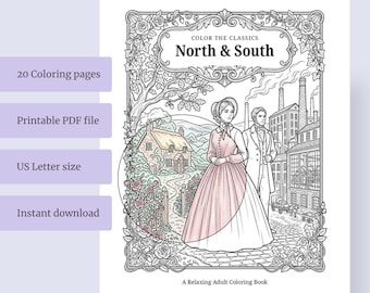 Malbuch zum Ausdrucken | Nord und Süd | Sofortiger PDF-Download