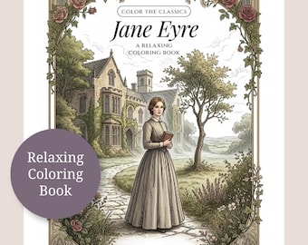 Ausmalbuch zum Ausdrucken | Jane Eyre | Sofortiger PDF-Download