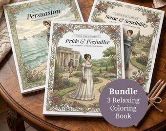 Jane Austen Malbuch-Set | 60 Seiten (Digitaler Download)