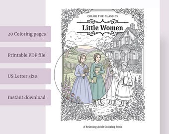 Malbuch zum Ausdrucken | Little Women | Sofortiger PDF-Download