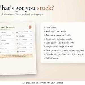 ADHD Workbook for Task Paralysis, Brain Dump Worksheets, Executive Function Tool, Fillable PDF zdjęcie 2