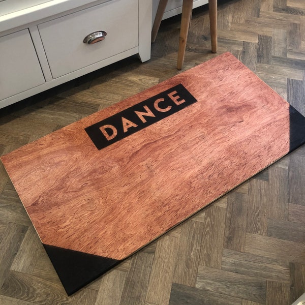 Dance Board DANCE - 48" x 24" - Portable Tap Dance Board for Dancers with DANCE on the front