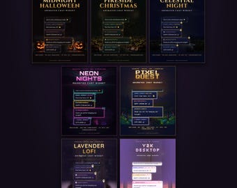 Pacchetto di 7 widget animati per la chat di Twitch, OBS Streamlabs StreamElements (download digitale)