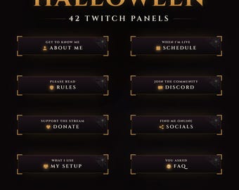 Panel di Halloween di mezzanotte su Twitch, sezione Informazioni sullo streaming dark gotico (Download digitale)