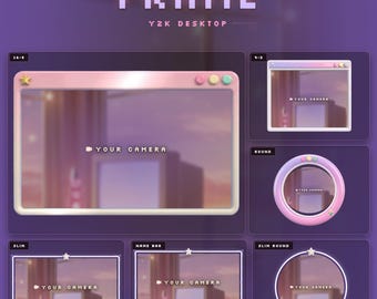 Y2K Animated Twitch Webcam Frame, Glossy Pastel Webcam Overlay and Camera Border for OBS Streamlabs (Digital Download)