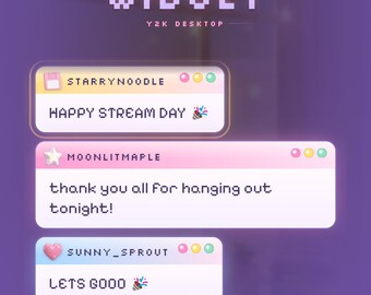 Y2K Twitch Chat Widget, Customizable Chat Box Overlay, Animated Pastel Window for OBS Streamlabs StreamElements (Digital Download)