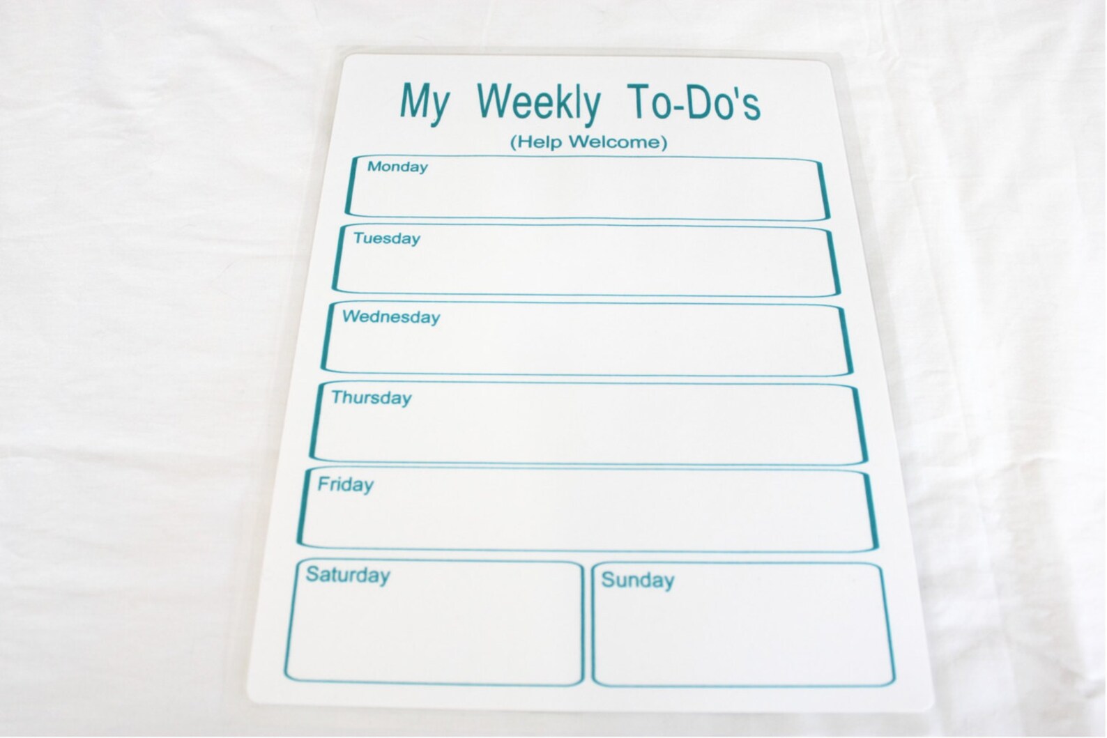 Weekly Organizer Dry Erase Board My Weekly Todos help Etsy