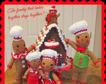 Christmas Gingerbread Crochet Doll Family Pattern©