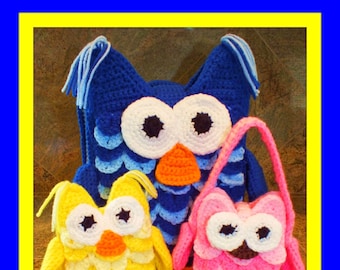 Owl Backpack, Owl Doll and Owl Purse Patterns© + Crocodile Stitch Picture Tutorial!!