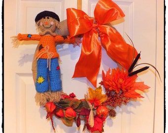 Harvest Scarecrow with Wagon & Harvest Wreath Pattern©