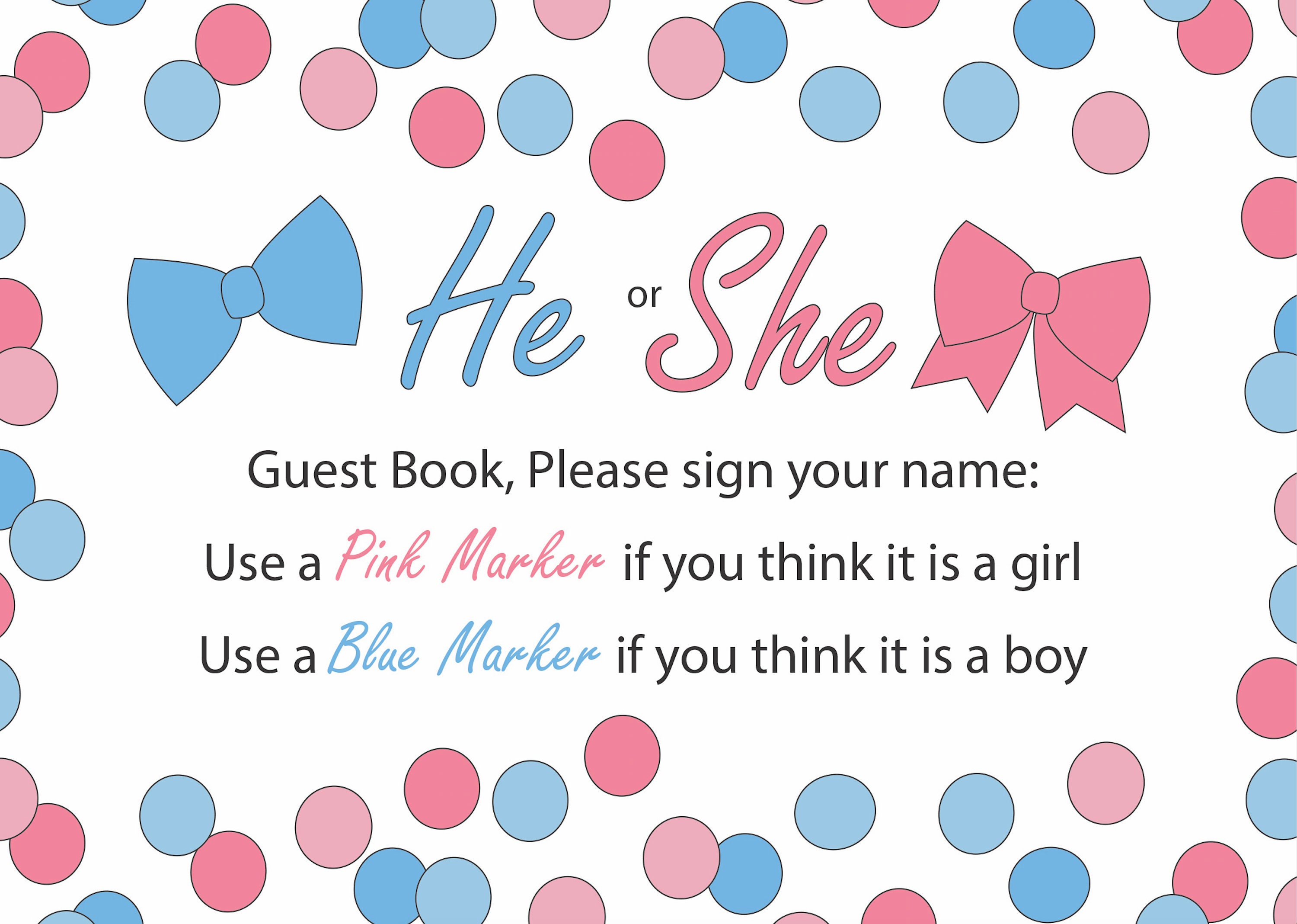 Gender Reveal Guest Book Sign Etsy