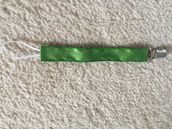 Items similar to Green Sparkle Pacifier Clip (Perfect for St. Patrick's ...