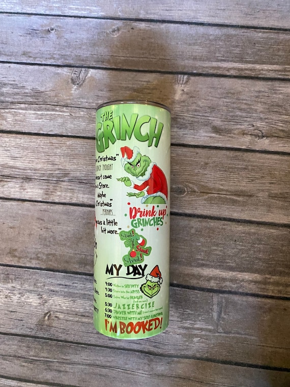 Christmas, holiday gift, The grinch, grinch, Christmas gift, Christmas tumbler, 20oz skinny tumbler, grinch tumbler, holiday tumbler, coffee