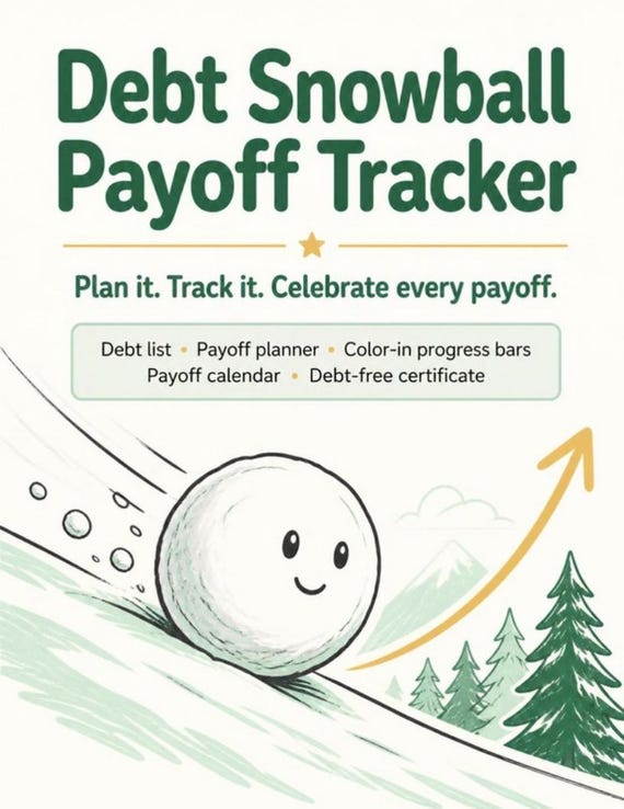 Debt Snowball Tracker Printable, Debt Payoff Planner | Color In Payoff Tracker, Avalanche Method, Budget PDF