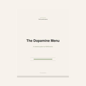 Dopamine Menu Printable, ADHD Dopamine Menu Chart, Rewards Planner for ADHD Adults, Neurodivergent Motivation Tool