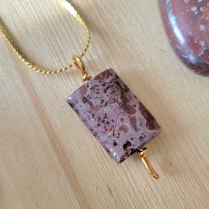 Burgundy Red Jasper Necklace, Pendent Necklace, Jasper Jewelry, Pendant, Jasper Pendant, Wire Wrapped Jasper, Burgundy Purple Stone