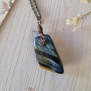 Tiger&#39;s Eye Necklace, Gemstone Jewelry, Tigers Eye Pendant, Layering Necklace, June Birthstone, Tiger Eye Bead, Stone Necklace, Gold Chain
