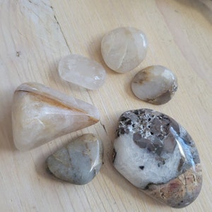 Ocean Rocks, Quart Beach Rocks, 6 Count, Beach Stones, Beach Treasures, Jasper Agates, Speckled Rocks, White Ocean Quartz, Ocean Crystals