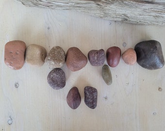 Speckled River Rocks, Red River Rock, Colored Rocks, Speckled Stone, River Stone, 2 Sets of 6 Avail, California River Rock, Pebbles & Stones