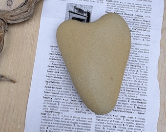 Large Heart Shaped Stone, Yellow Sandstone Rock shaped in a Heart, Unique Love Stone