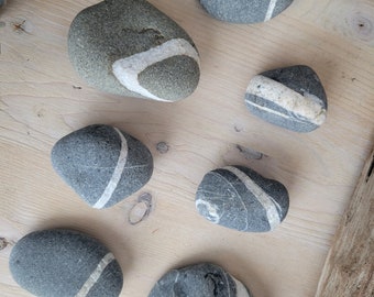 Wishing Stone, Beach Rock, Gift, Natural Stone, Sea Stones, Raw Carin, Beachy Gift Set, Wishing Rock, Raw Stone, Healing Stone, Striped Rock