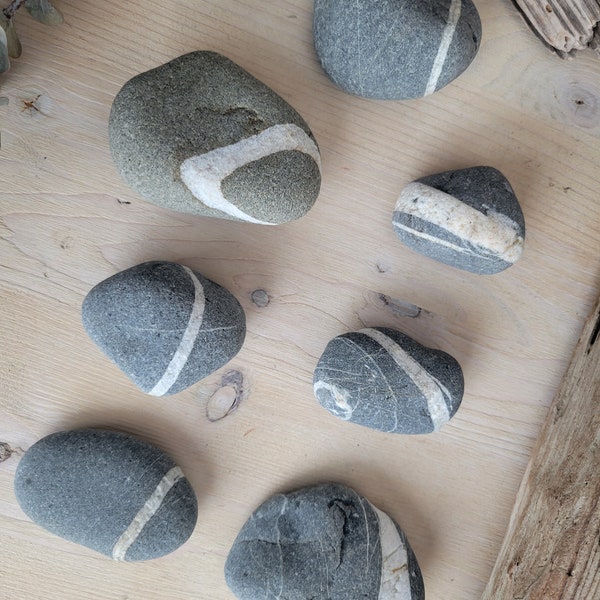 Wishing Stone, Beach Rock, Gift, Natural Stone, Sea Stones, Raw Carin, Beachy Gift Set, Wishing Rock, Raw Stone, Healing Stone, Striped Rock