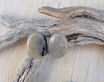 Natural Agate Stone Earrings, Hand Picked Ocean Rocks, Stud Earrings, Beach Jewelry