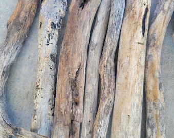 8 Natural Drift Wood Pieces, Mixed Lot Drift Wood Sticks, Driftwood Crafts, Beach Decor, Terrarium Wood,  Air Plant Stand, Drift wood, 8 Ct.