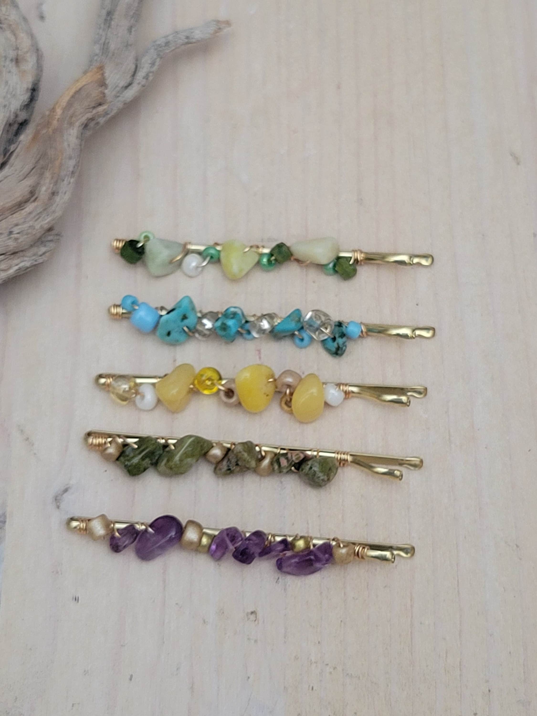 Gemstone Hair Pins, Crystal Bobby Pins, Natural Stone Hair  display picture 1