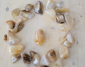 Iron Quartz (6 count), Polished Gem Stone, Quartz Crystal, Orange Quartz, Natural, Terrarium Stones, Polished Quartz, Fairy Garden Stones