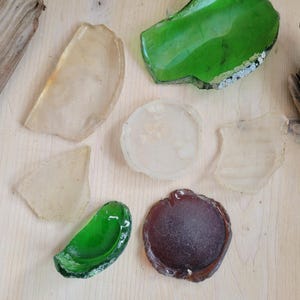 Craft Glass, Beach Glass Bottle Scrap, Mosaic Glass Pieces, Large Beach Glass Bottle Scrap, Thick Antique, Thick Vintage Glass, Tiles