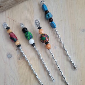Boho Plant Stake, Plant Décor, Plant Stake, Wire Plant Stake, Garden Stake, Beaded Plant Stake, Natural Style, Plant Mom Gift