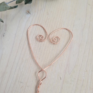 Heart Plant Stake, Wire Heart Garden Stake, Plant Lover Gift, Love Garden Stake, Electroculture Copper Plant Stake, Wired Heart