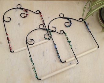 Hummingbird Swing, Small Bird Swing, Hummingbird Perch, Swing, Perch, Tree Swing, Beaded Garden Decor Hummingbird Accessory, Colorful