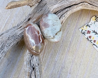 Natural Jasper Stone Earrings, Hand Picked Ocean Jasper Rocks, Stud Earrings, Beach Jewelry