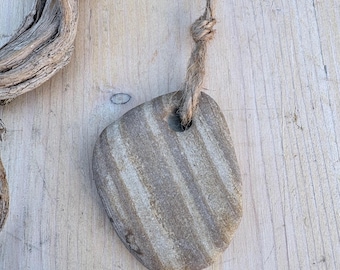 Unique Striped Hagstone, Natural Ocean Rock, Coastal Decor, Protective Ward