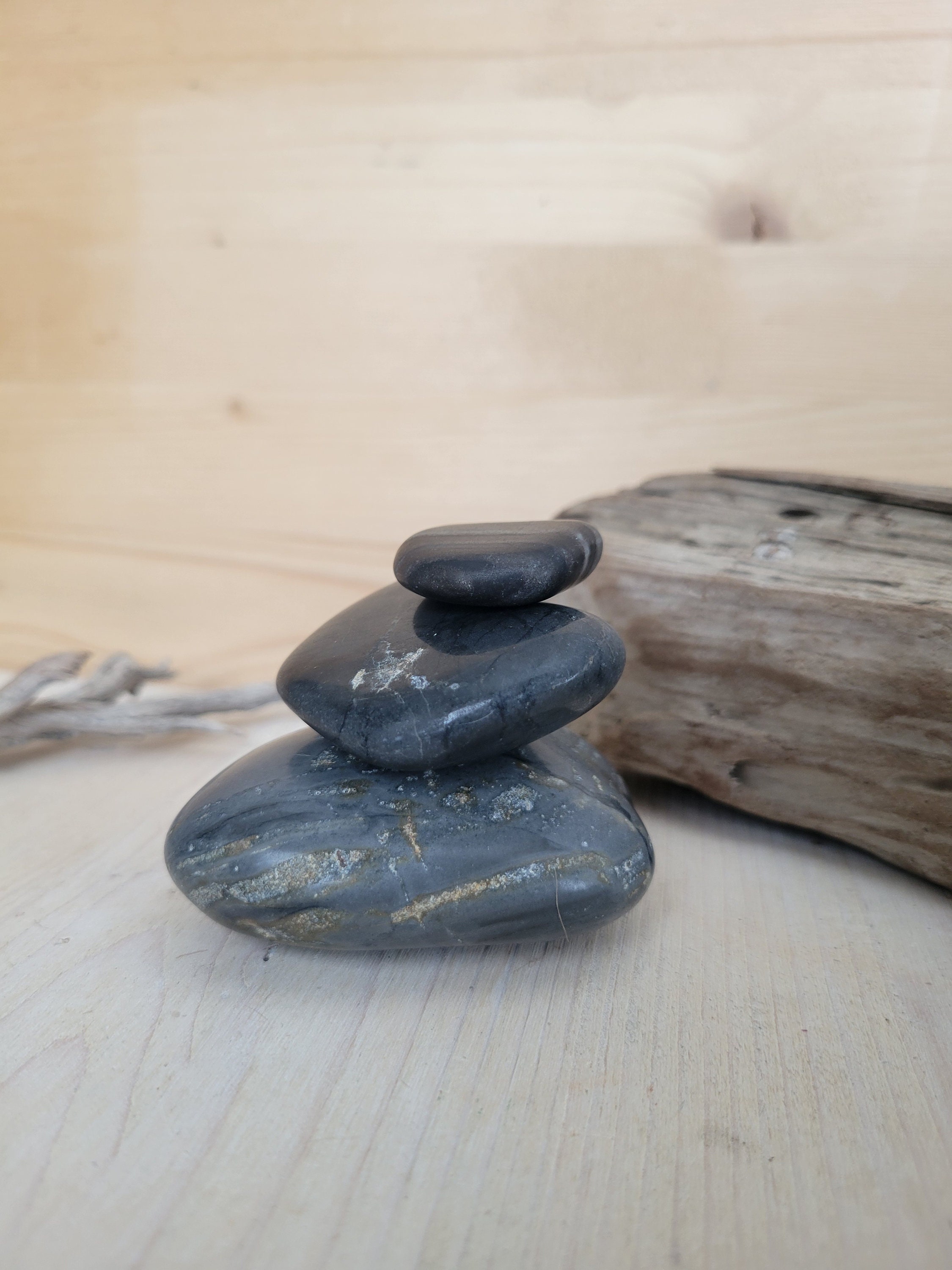 Zen Stacking Stones, Banded Beach Rock, Large Striped Rocks, Polished ...