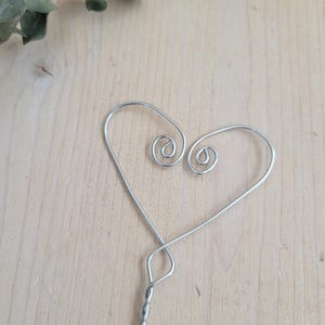 Heart Shaped Plant Stake, Plant Décor, Plant Decor, Wire Heart Plant Stake, Plant Lover Gift, Wired Heart Fairy Garden Decor, Garden Stake
