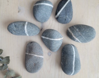 Wishing Stone, Beach Rock, Gift, Natural Stone, Sea Stones, Raw Carin, Beachy Gift Set, Wishing Rock, Raw Stone, Healing Stone, Striped Rock