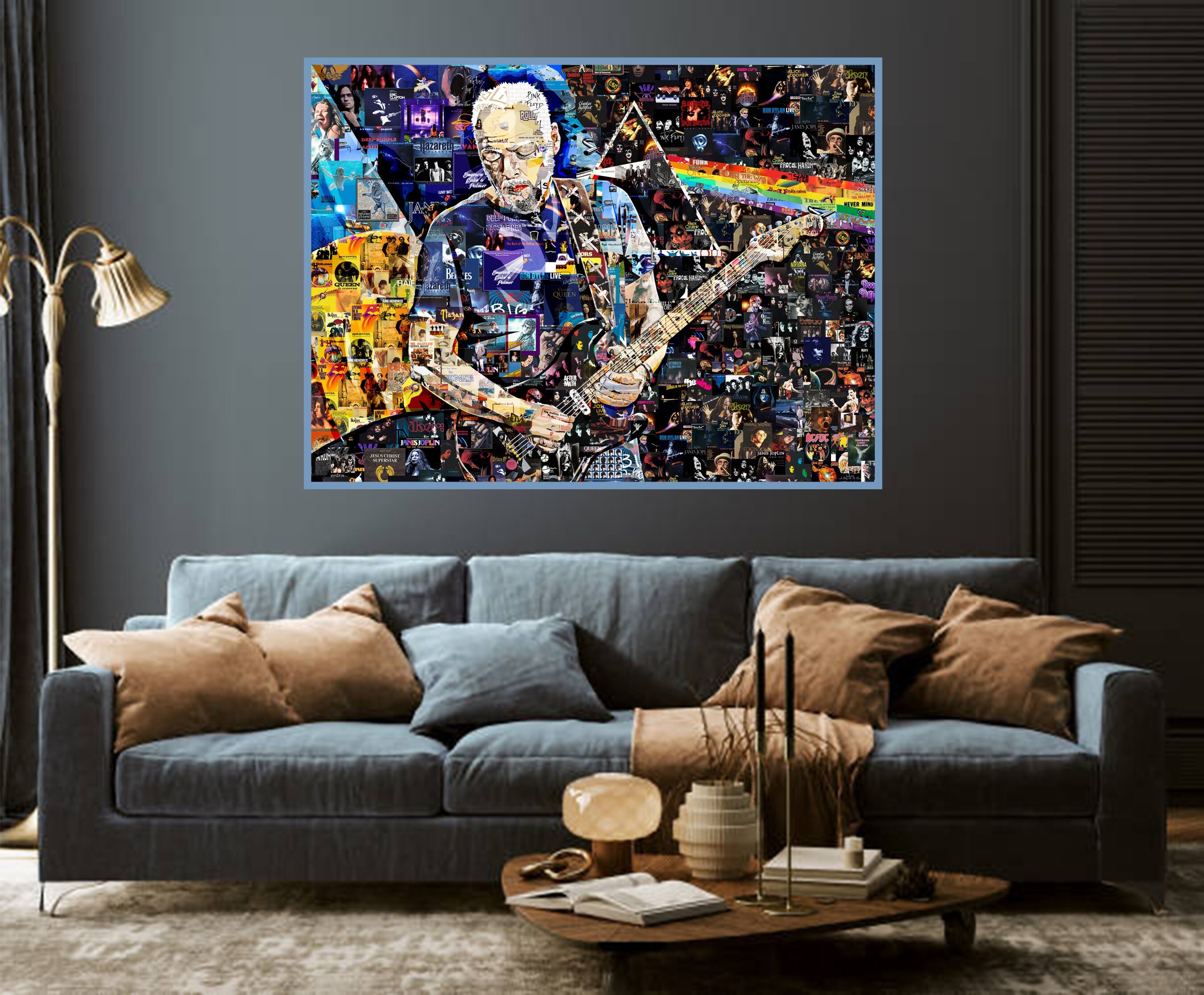 Art Collage Poster Print David Gilmour Ukrainian Song Made Out of Music