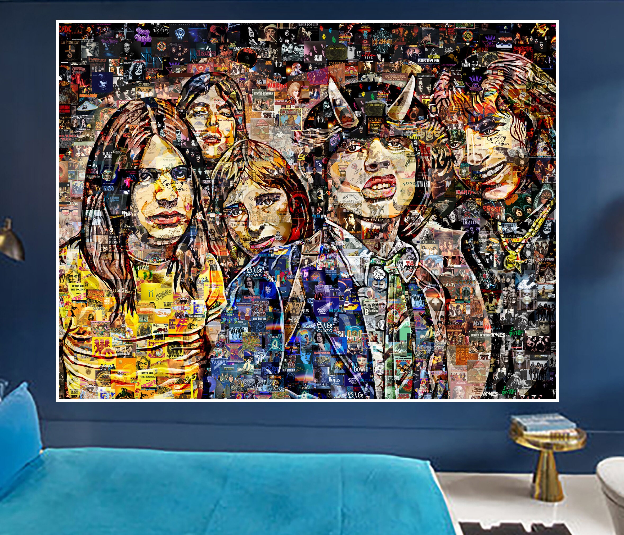 Art Collage AC/DC Poster Gift Print Made Out of Music Albums - Etsy