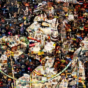 Kunst Collage Poster Geschenk Freddie Merkur früher Jahre - Druck aus berühmten Top Classic Rockmusik Bands Alben 1960-80s gemacht