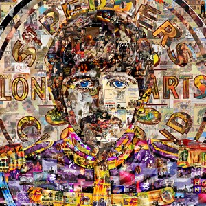 Póster de collage artístico, impresión de regalo, Ringo Starr, Sgt Peppers, The Beatles, álbumes de bandas de música rock clásica de los años 60 y 70