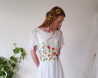 Wildflower wedding dress - garden wedding dress- floral embroidered wedding dress- The Dayflower dress