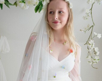 Blossom topper, floral wedding topper, bridal top, floral wedding dress, embroidery bridal top