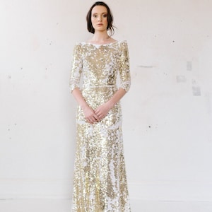 Daystar Dress- Gold sequin wedding dress - Sequin Wedding dress, Gold Wedding dress.