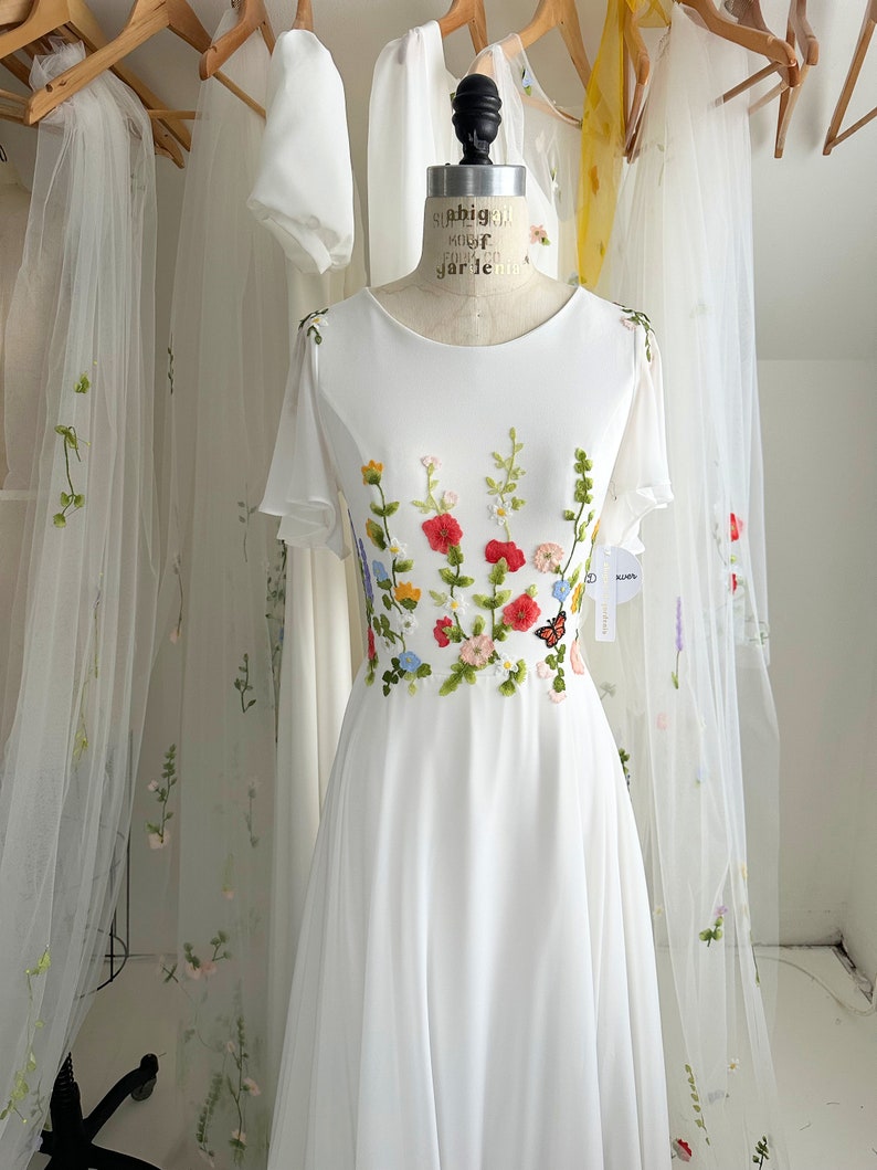 Wildflower wedding dress garden wedding dress floral embroidered wedding dress The Dayflower dress image 3
